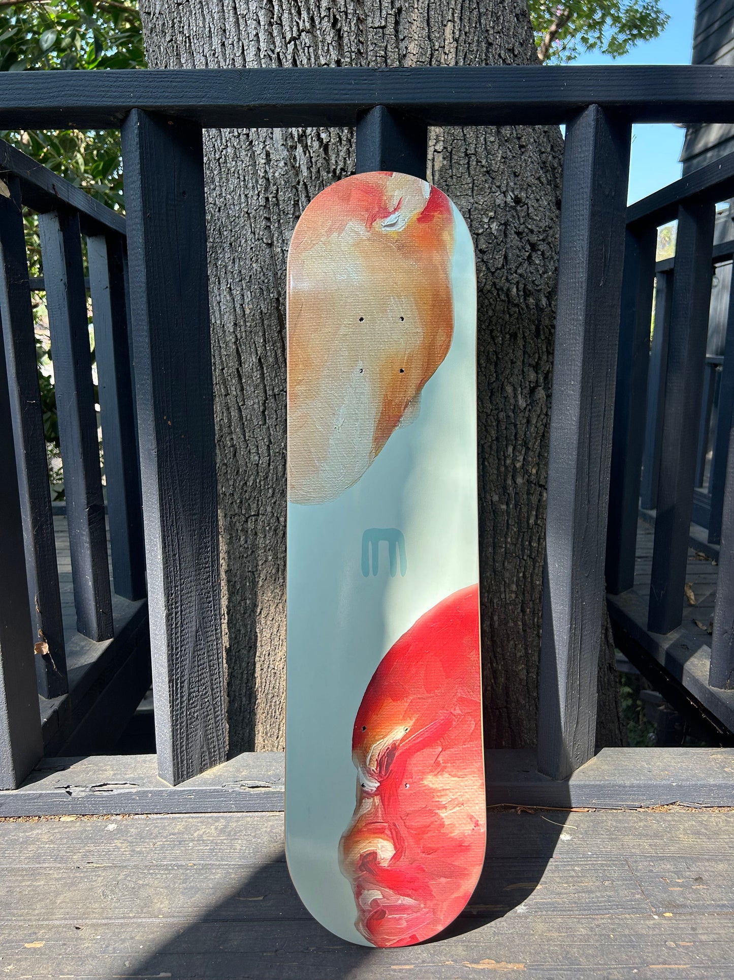 Floating skateboard deck