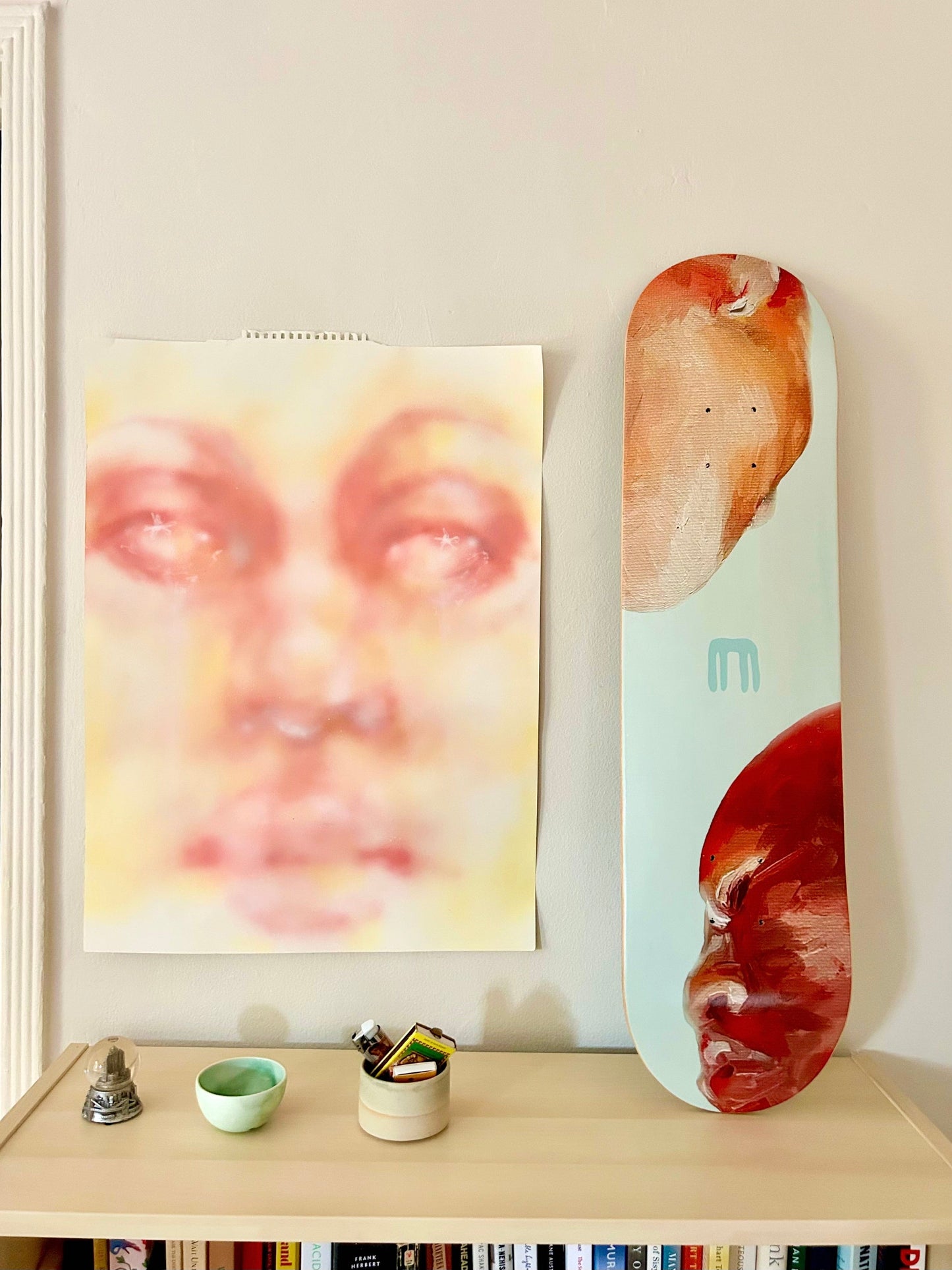 Floating skateboard deck